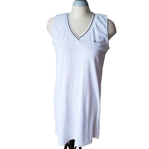 BLANC Du Nil White Sleeveless Towel Dress Size T4/ Medium - Picture 1 of 6